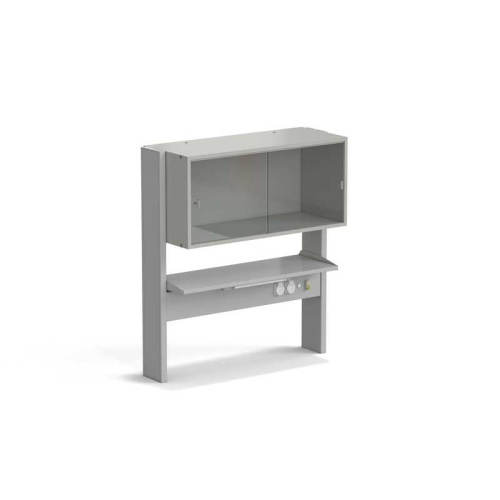 Стеллаж технологический пристенный ЭКРОС с одной полкой и книжным шкафом на 900