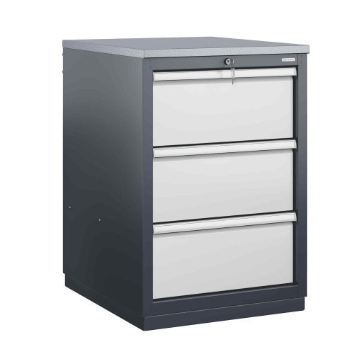 FBK G3.1 Тумба инструментальная с 3-я выдвижными ящиками, накладка на столешницу оцинкованная сталь 1,2 мм